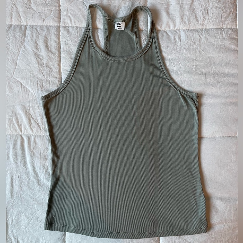 Women's Sunday Best Sage Green Tank Top